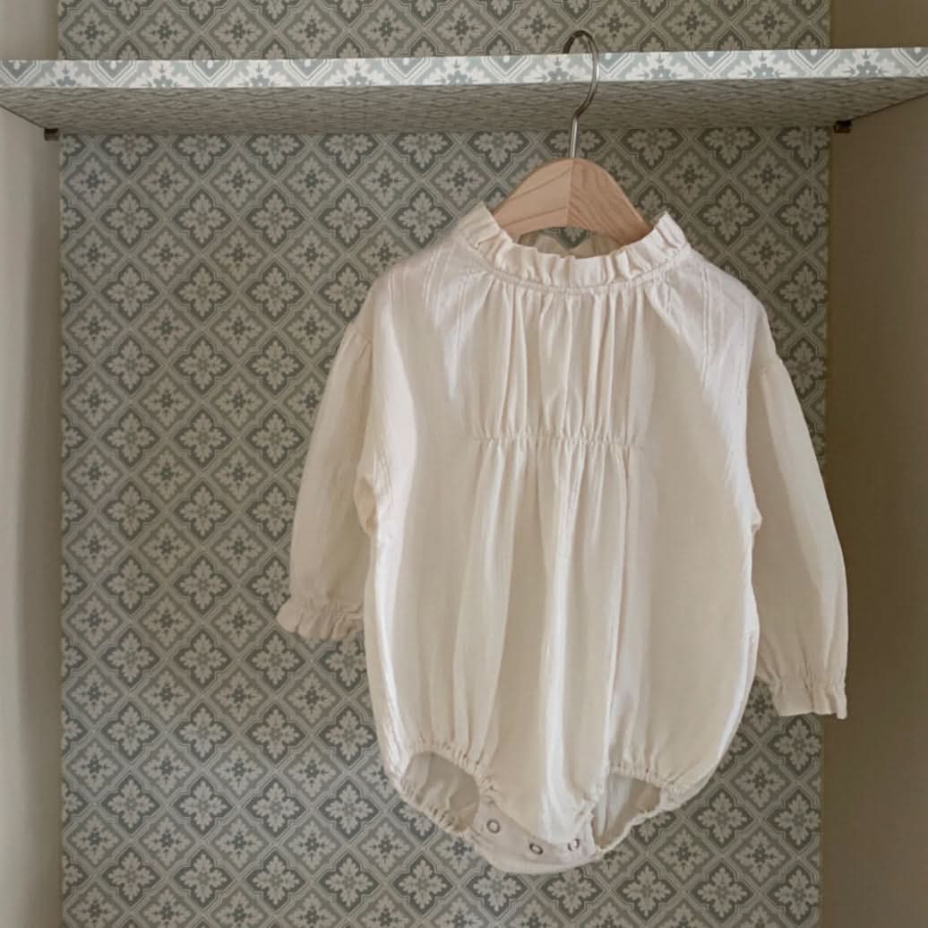 Baby Pintuck Bubble Romper (3 - 18m) - Ivory kids outfit