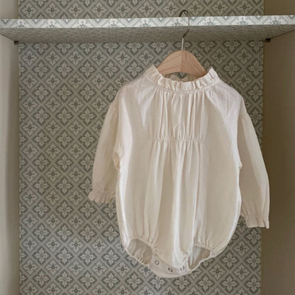 Baby Pintuck Bubble Romper (3 - 18m) - Ivory kids outfit