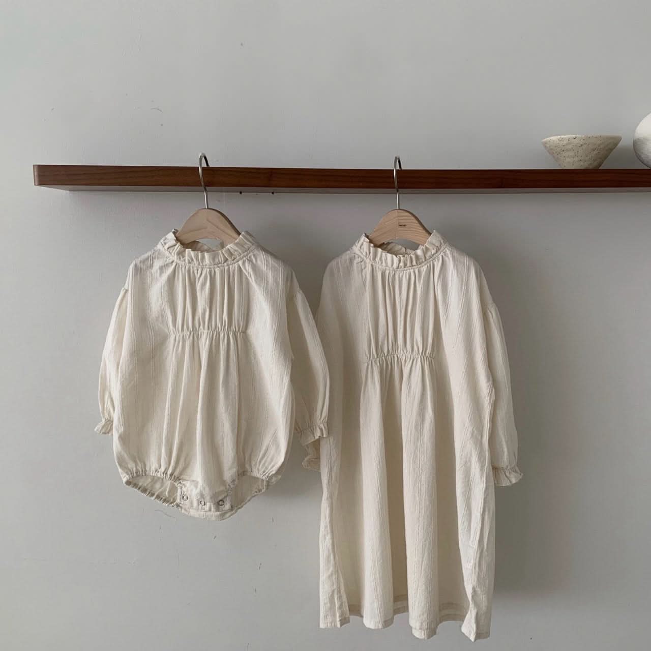 Baby Pintuck Bubble Romper (3 - 18m) - Ivory kids outfit