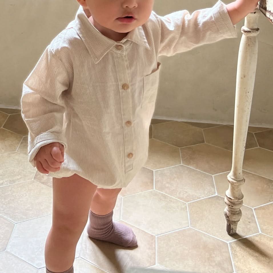 Baby Pocket Shirt Romper (3 - 18m) - 2 Color kids outfit