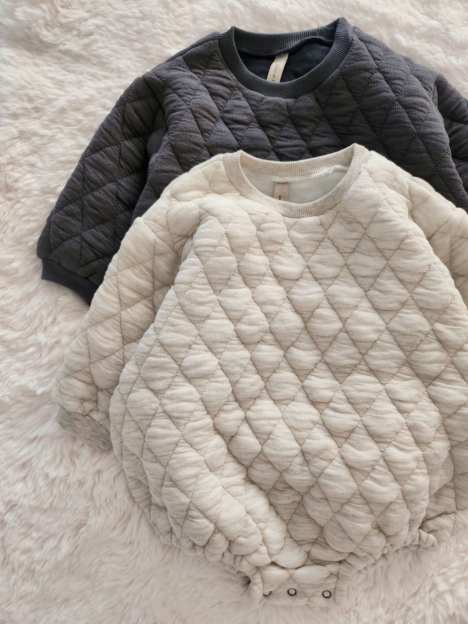 Baby Quilted Bubble Romper (6 - 24m) - 2 Colors kids outfit