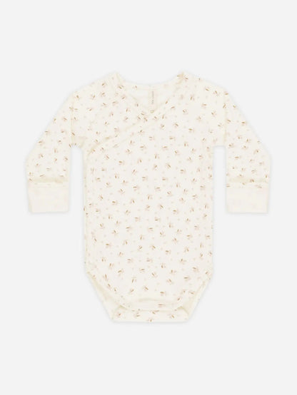 Baby Quincy Mae Side Snap Bodysuit Fleur (NB~6m) - Ivory kids outfit