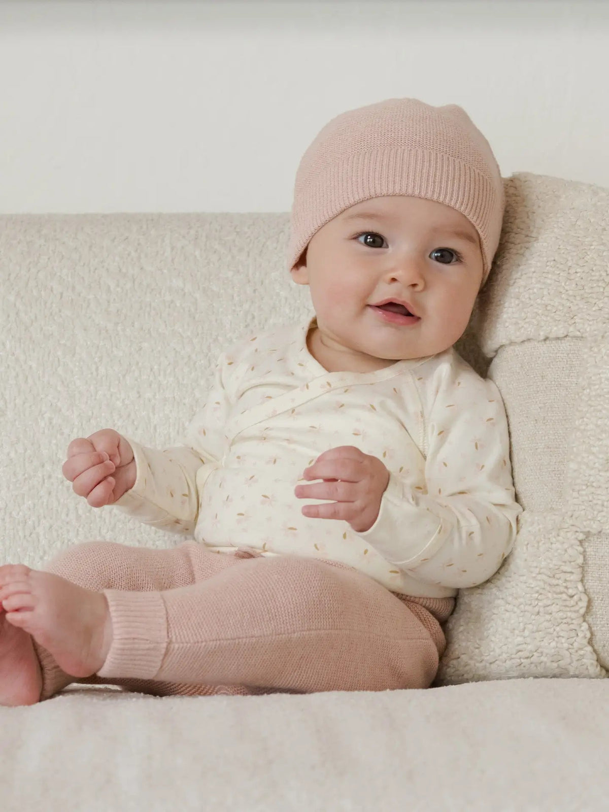 Baby Quincy Mae Side Snap Bodysuit Fleur (NB~6m) - Ivory kids outfit