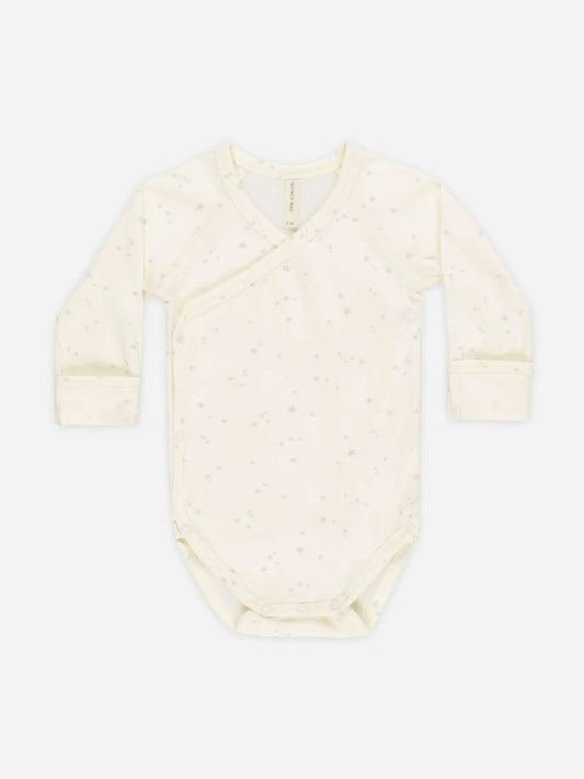 Baby Quincy Mae Side Snap Bodysuit Stars (NB~6m) - Ivory kids outfit