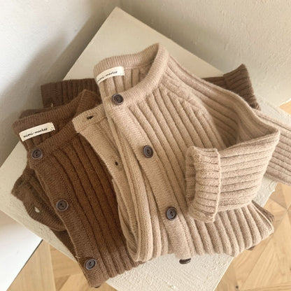 Baby Rib - Knit Cardigan (8 - 24m) - 3colors kids outfit