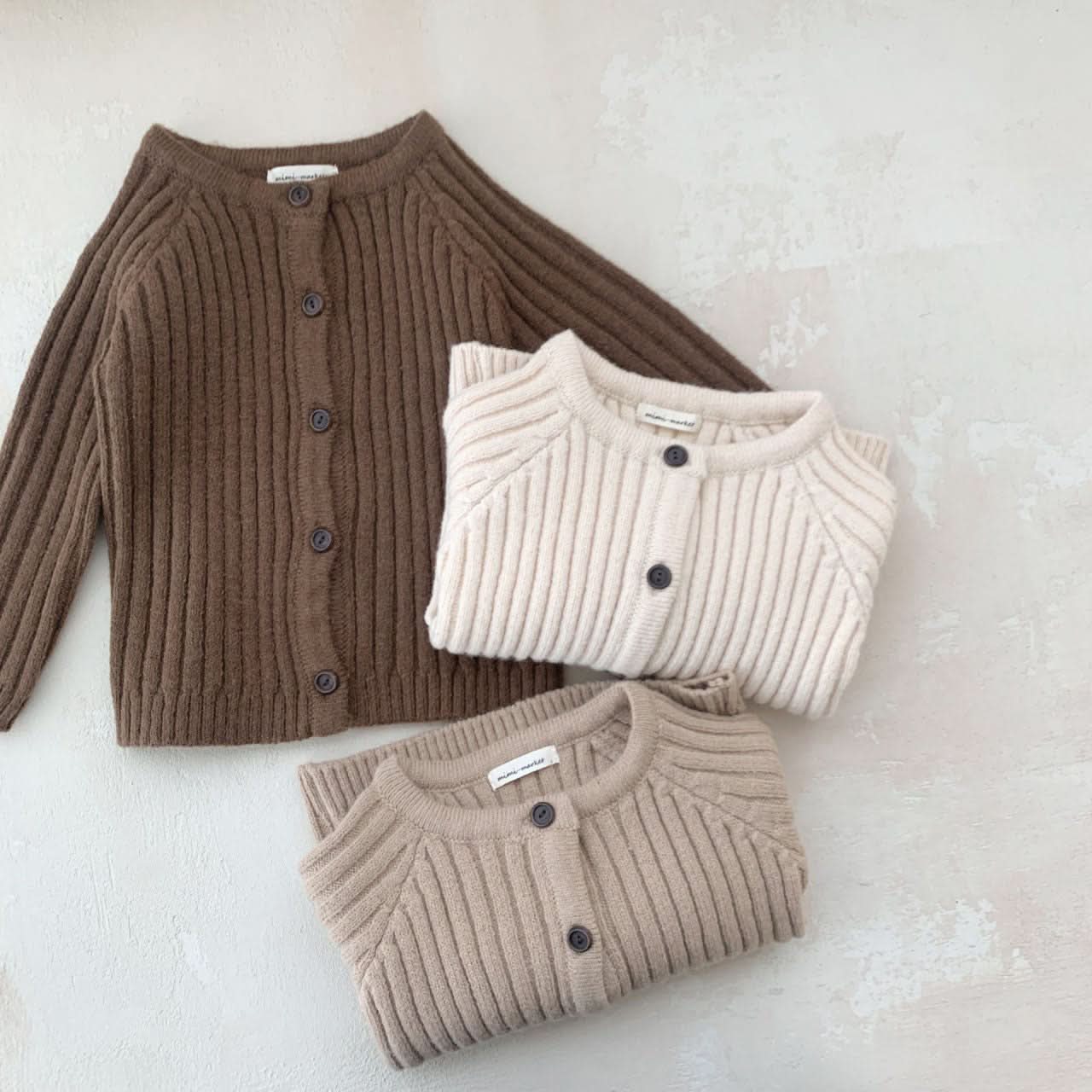 Baby Rib - Knit Cardigan (8 - 24m) - 3colors kids outfit