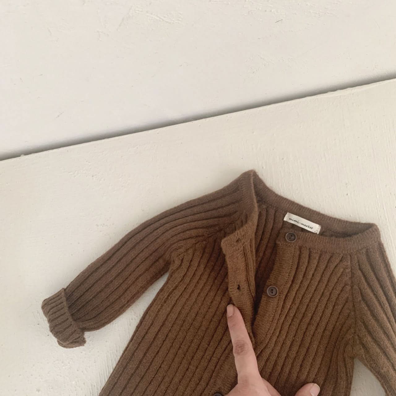Baby Rib - Knit Cardigan (8 - 24m) - 3colors kids outfit