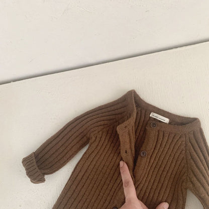 Baby Rib - Knit Cardigan (8 - 24m) - 3colors kids outfit