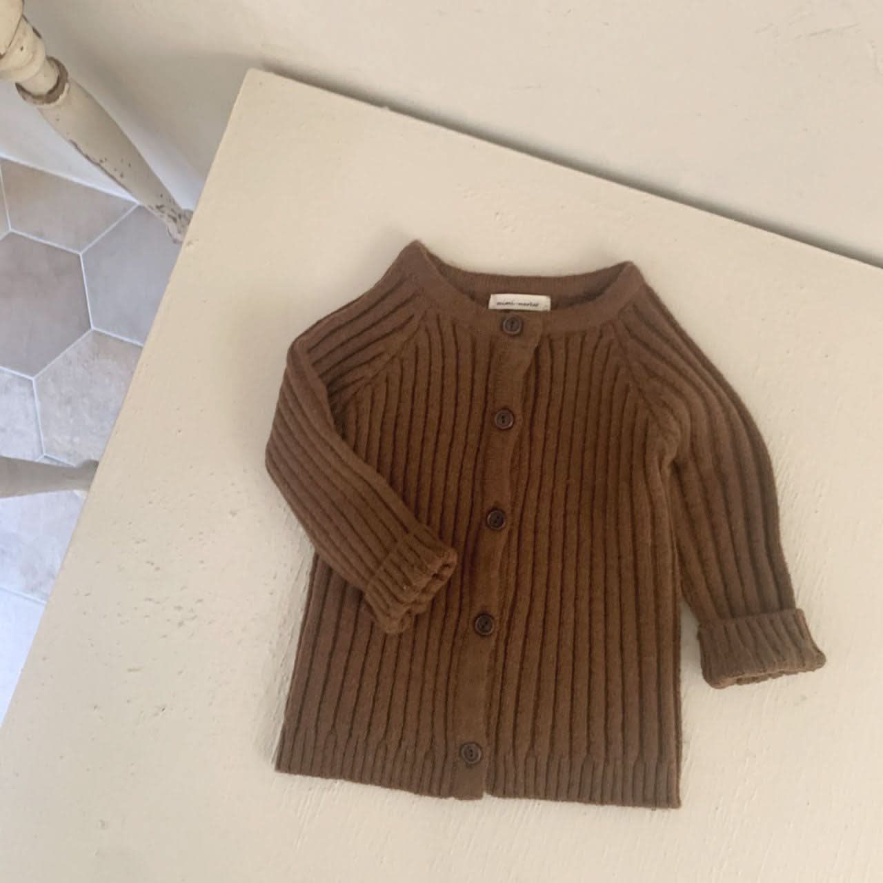 Baby Rib - Knit Cardigan (8 - 24m) - 3colors kids outfit