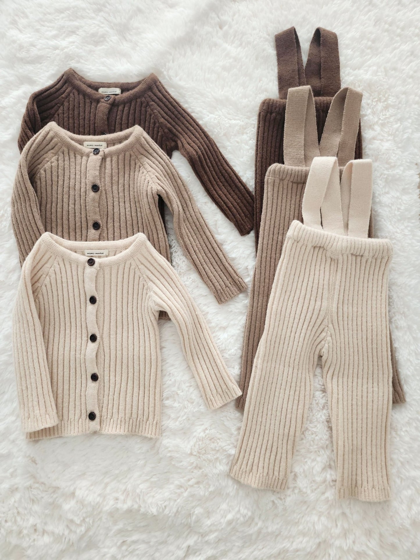 Baby Rib - Knit Cardigan (8 - 24m) - 3colors kids outfit