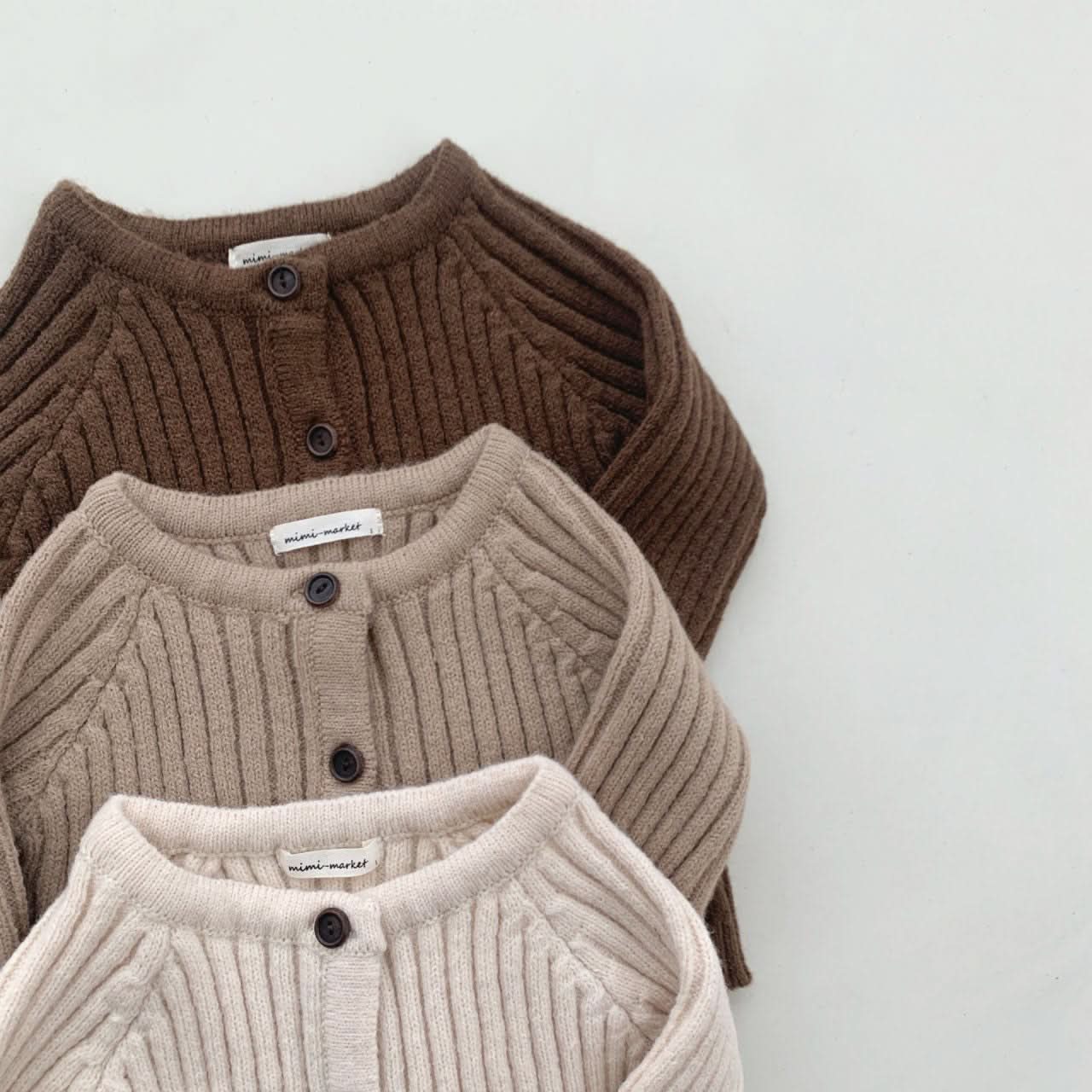Baby Rib - Knit Cardigan (8 - 24m) - 3colors kids outfit