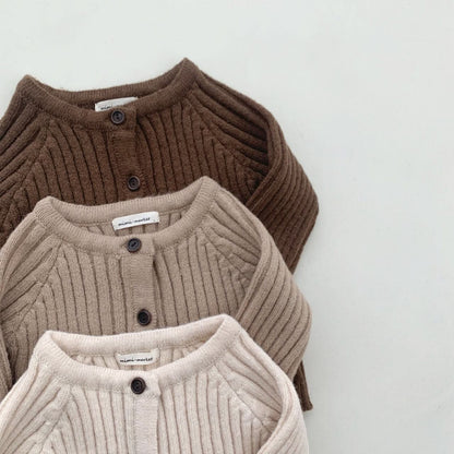 Baby Rib - Knit Cardigan (8 - 24m) - 3colors kids outfit