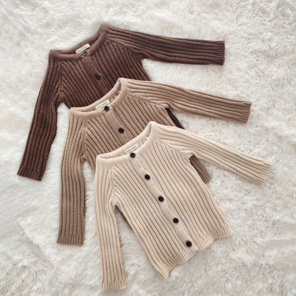 Baby Rib - Knit Cardigan (8 - 24m) - 3colors kids outfit