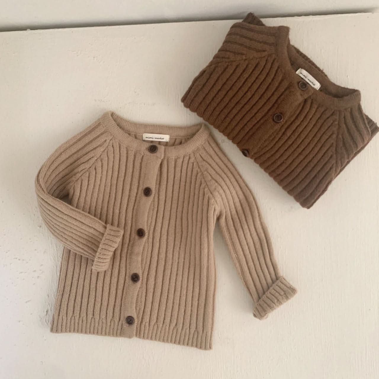 Baby Rib - Knit Cardigan (8 - 24m) - 3colors kids outfit