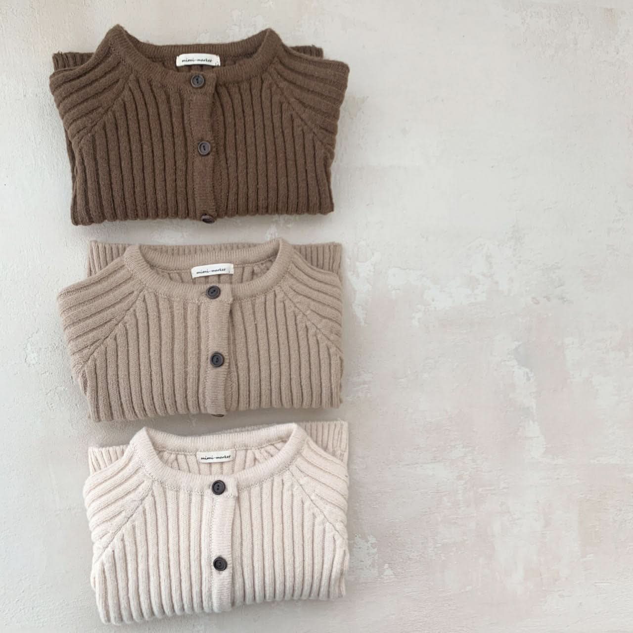 Baby Rib - Knit Cardigan (8 - 24m) - 3colors kids outfit