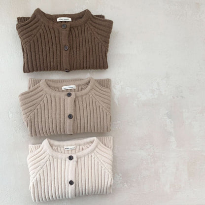 Baby Rib - Knit Cardigan (8 - 24m) - 3colors kids outfit