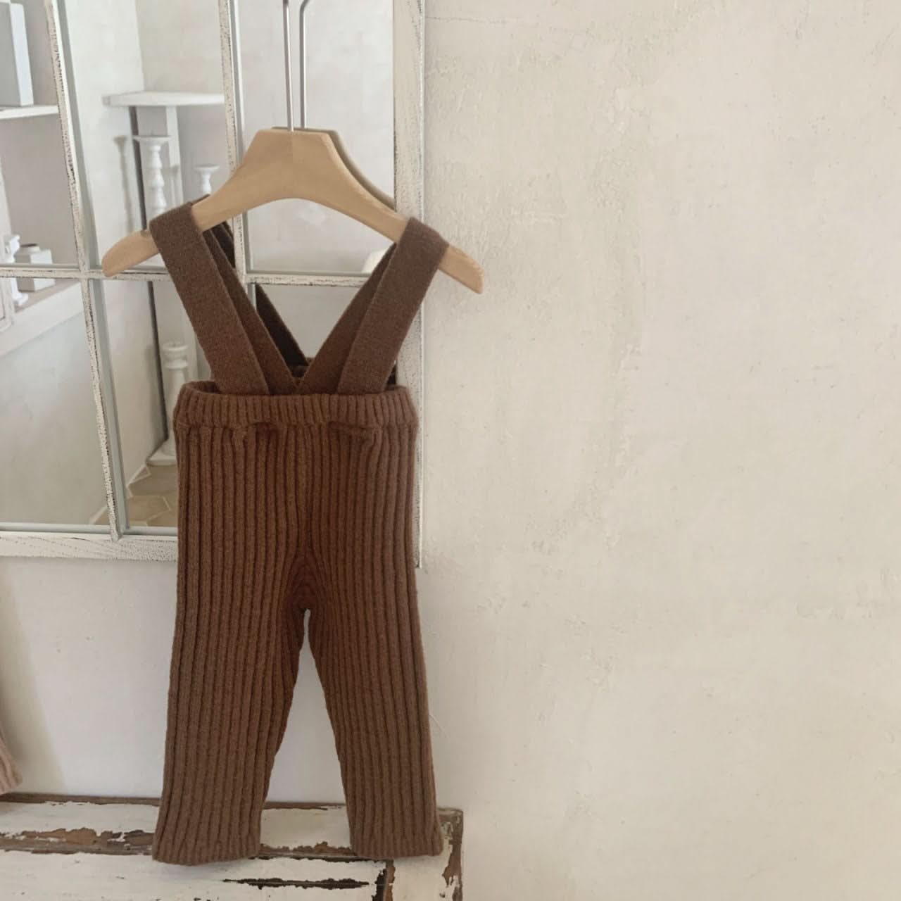 Baby Rib - Knit Suspender Pants (8 - 24m) - 3colors kids outfit