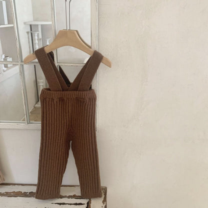 Baby Rib - Knit Suspender Pants (8 - 24m) - 3colors kids outfit