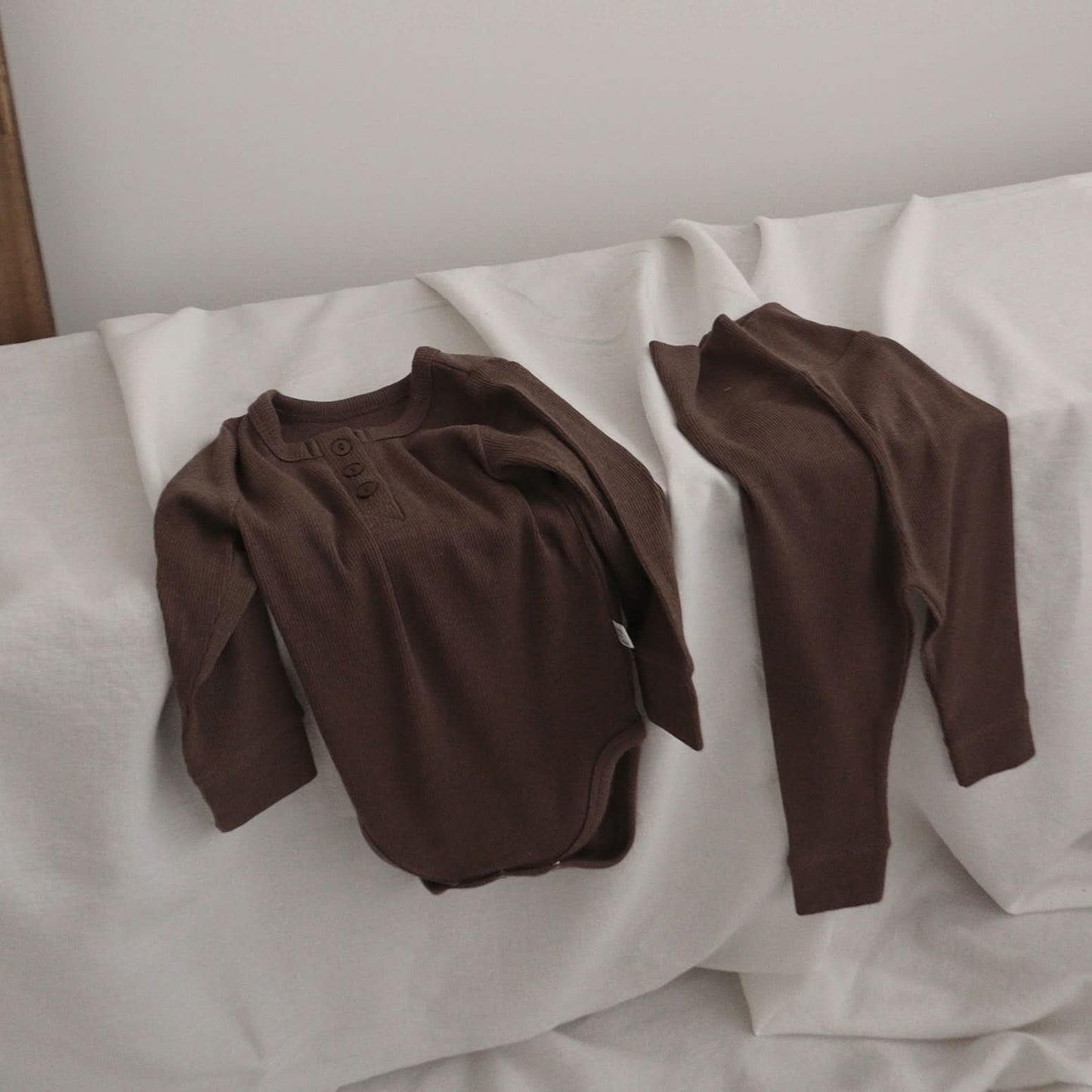 Baby Ribbed Bodysuit and Pants Set (3 - 12m) - 5 Colors kids outfit