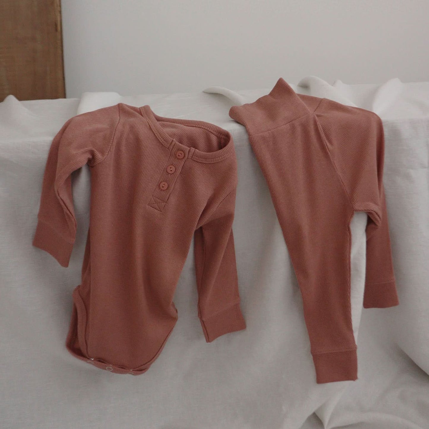 Baby Ribbed Bodysuit and Pants Set (3 - 12m) - 5 Colors kids outfit