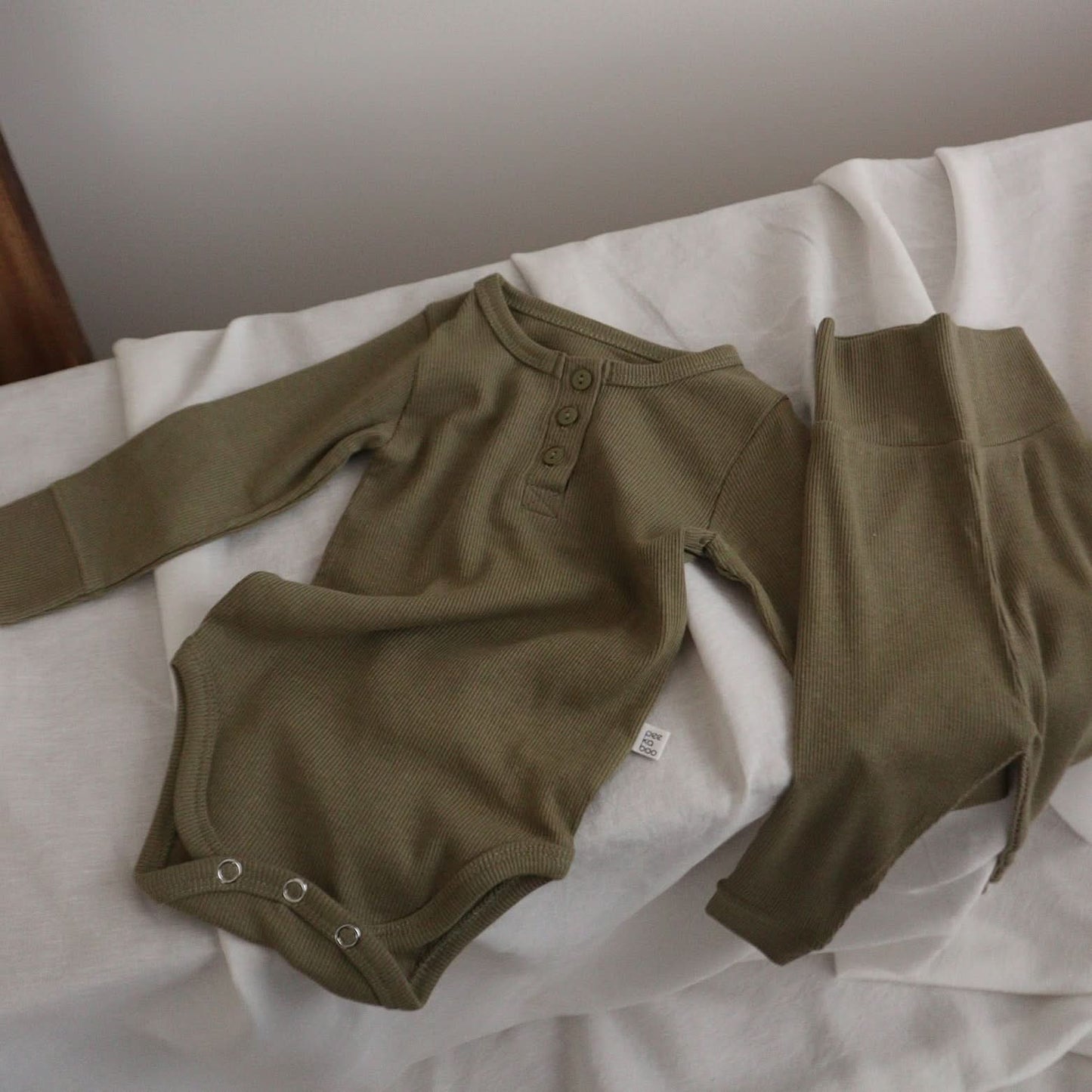 Baby Ribbed Bodysuit and Pants Set (3 - 12m) - 5 Colors kids outfit