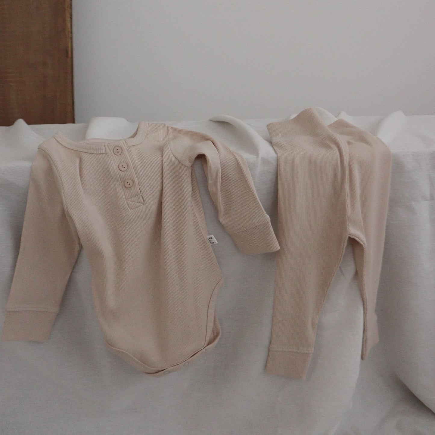 Baby Ribbed Bodysuit and Pants Set (3 - 12m) - 5 Colors kids outfit