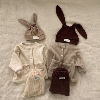 Baby Ribbed Pocket Cardigan (3 - 18m) - 2 Colors kids outfit