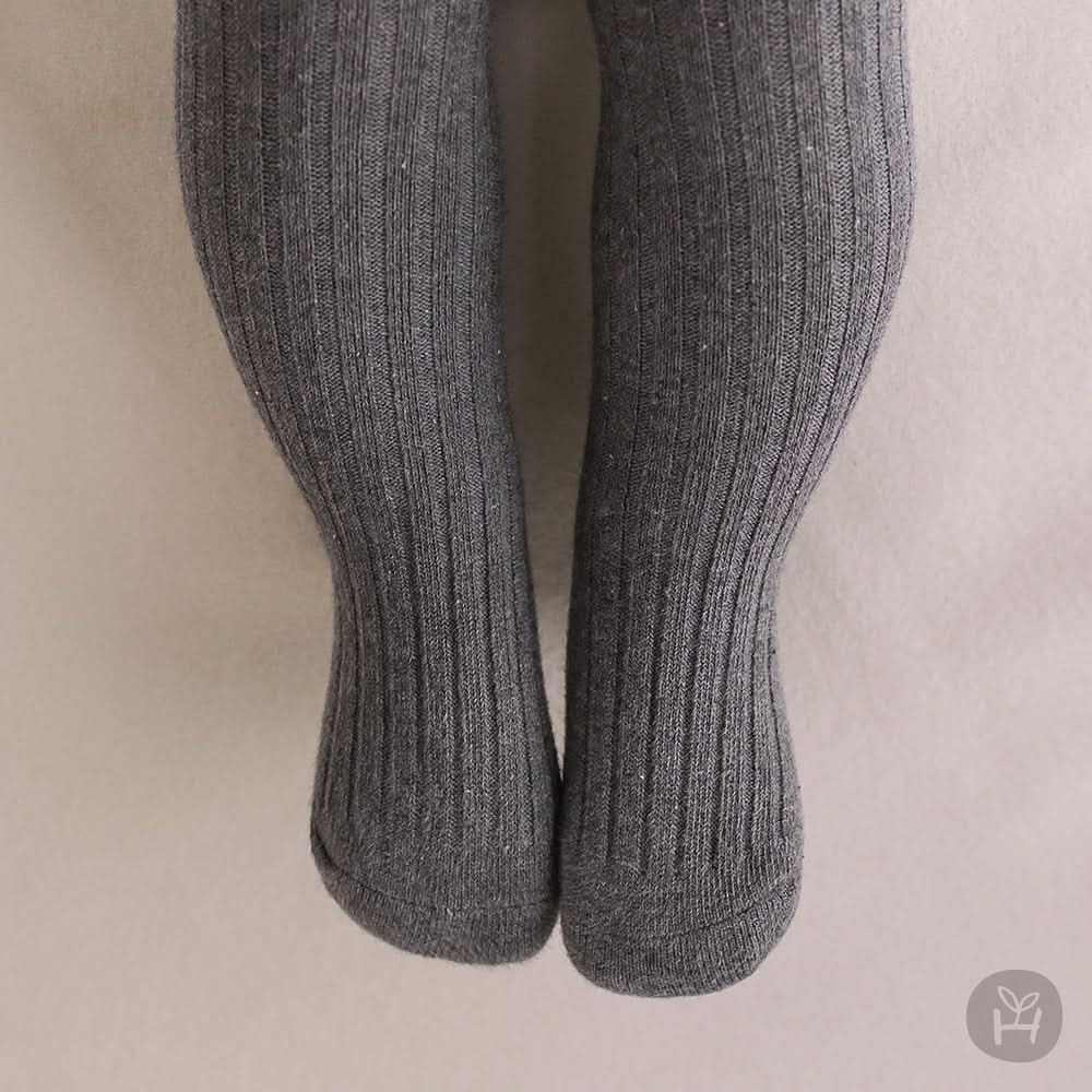 Baby Ribbed Tights (0 - 24m) - Charcoal kids outfit