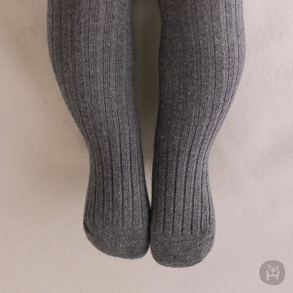 Baby Ribbed Tights (0 - 24m) - Charcoal kids outfit