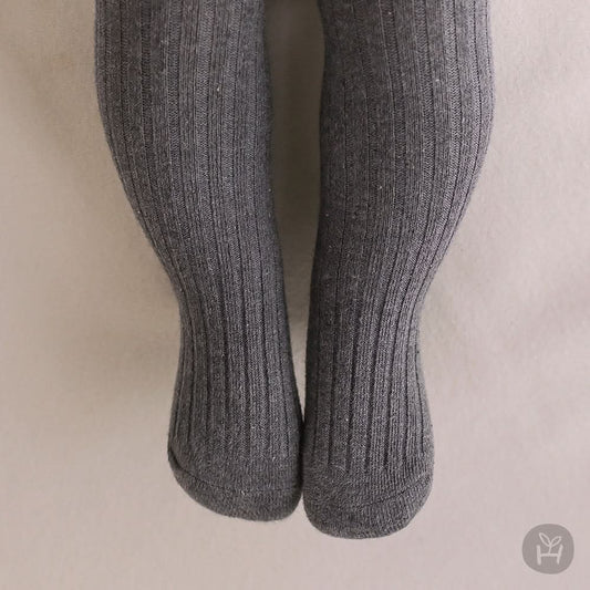 Baby Ribbed Tights (0 - 24m) - Charcoal kids outfit