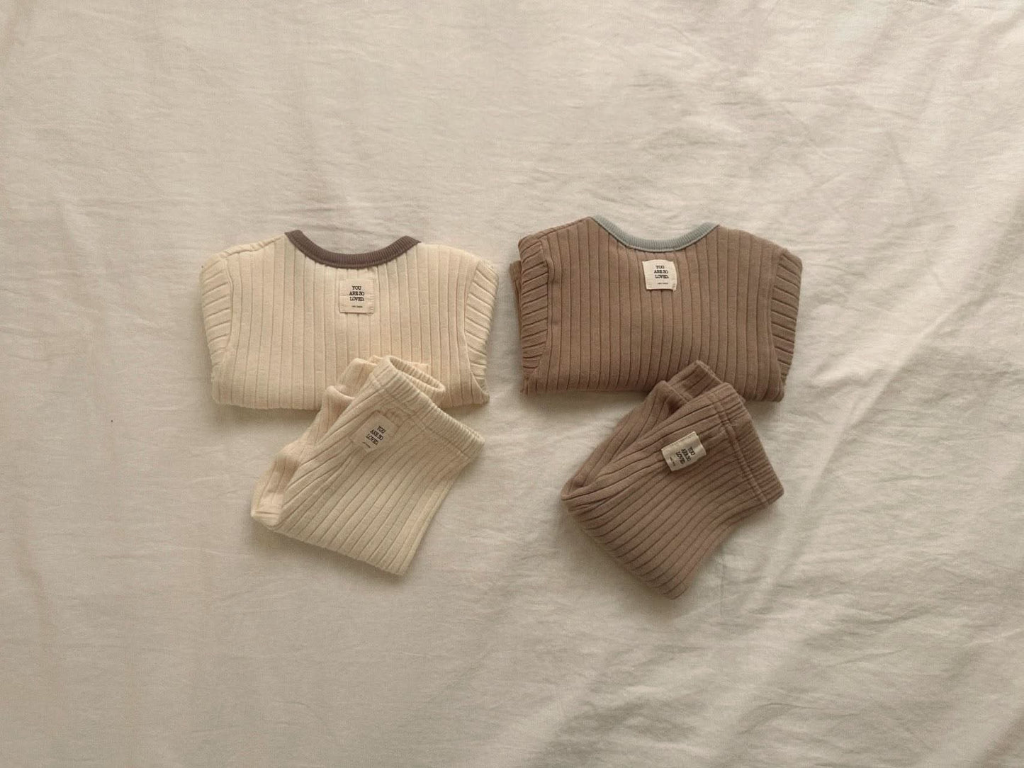 Baby Ribbed Top and Pants Set (3 - 18m) - 2 Colors kids outfit