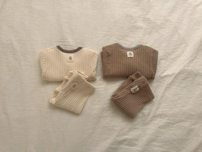 Baby Ribbed Top and Pants Set (3 - 18m) - 2 Colors kids outfit