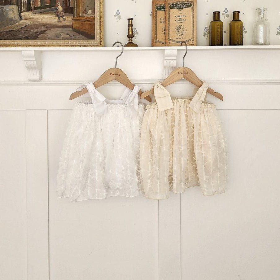 Baby S24 Bow Shoulder 3D LaceTulle Dress Romper (3 - 18m) - 2 Colors kids outfit
