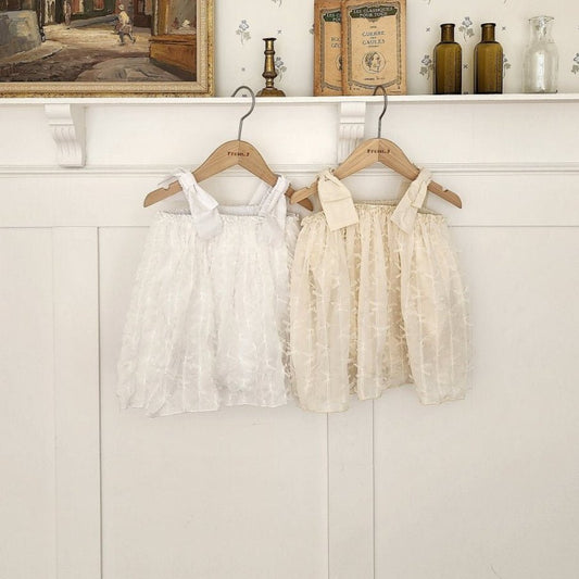 Baby S24 Bow Shoulder 3D LaceTulle Dress Romper (3 - 18m) - 2 Colors kids outfit