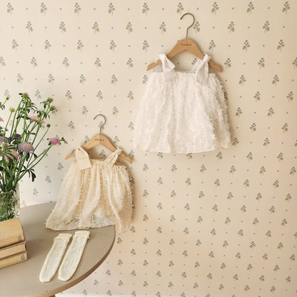 Baby S24 Bow Shoulder 3D LaceTulle Dress Romper (3 - 18m) - 2 Colors kids outfit