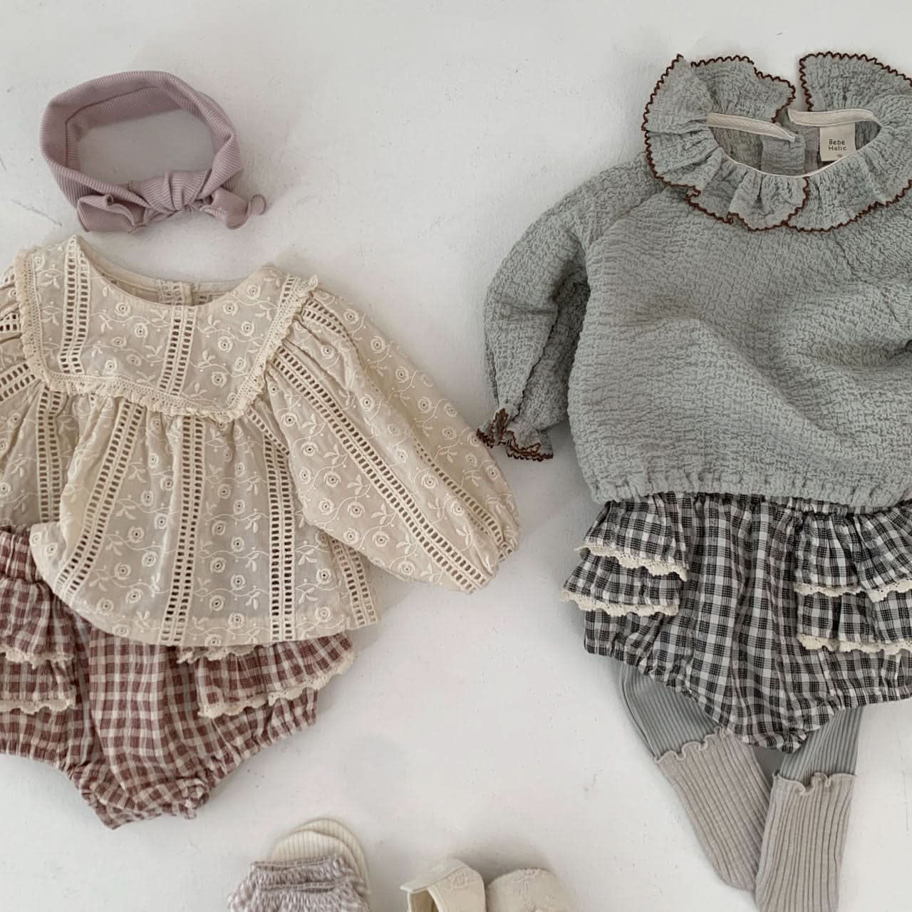 Baby S25 Floral Eyelet Long Sleeve Top (3 - 18m) - 2 Colors kids outfit