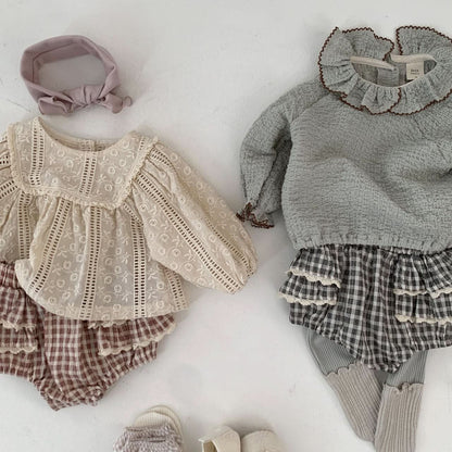Baby S25 Floral Eyelet Long Sleeve Top (3 - 18m) - 2 Colors kids outfit