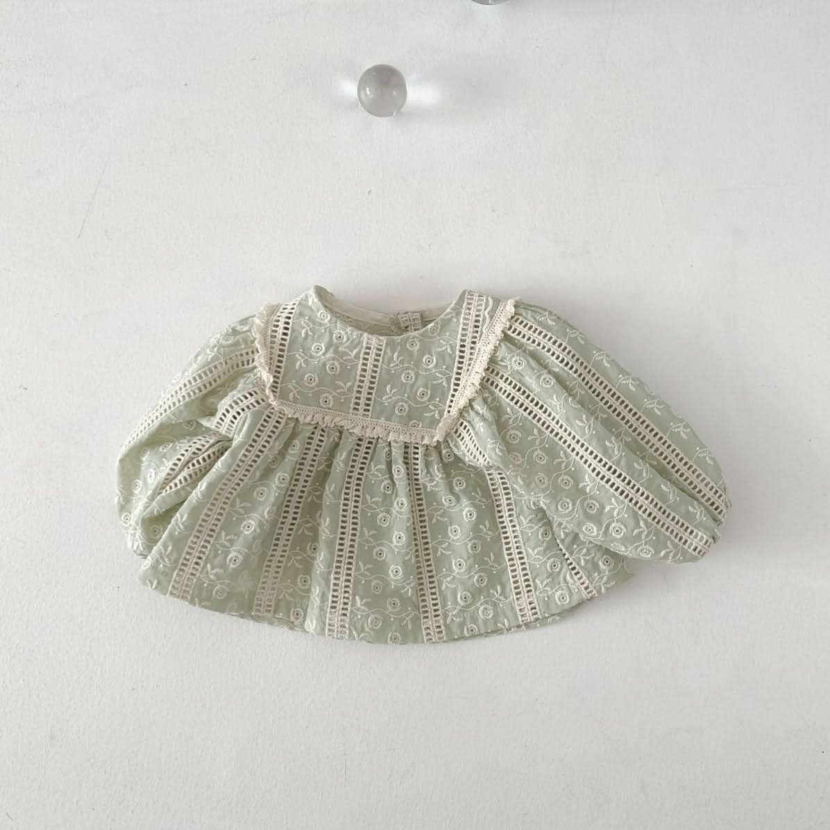 Baby S25 Floral Eyelet Long Sleeve Top (3 - 18m) - 2 Colors kids outfit