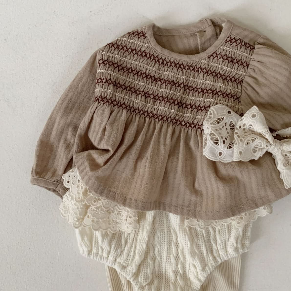 Baby S25 Smocked Long Sleeve Top (3 - 18m) - 2 Colors kids outfit
