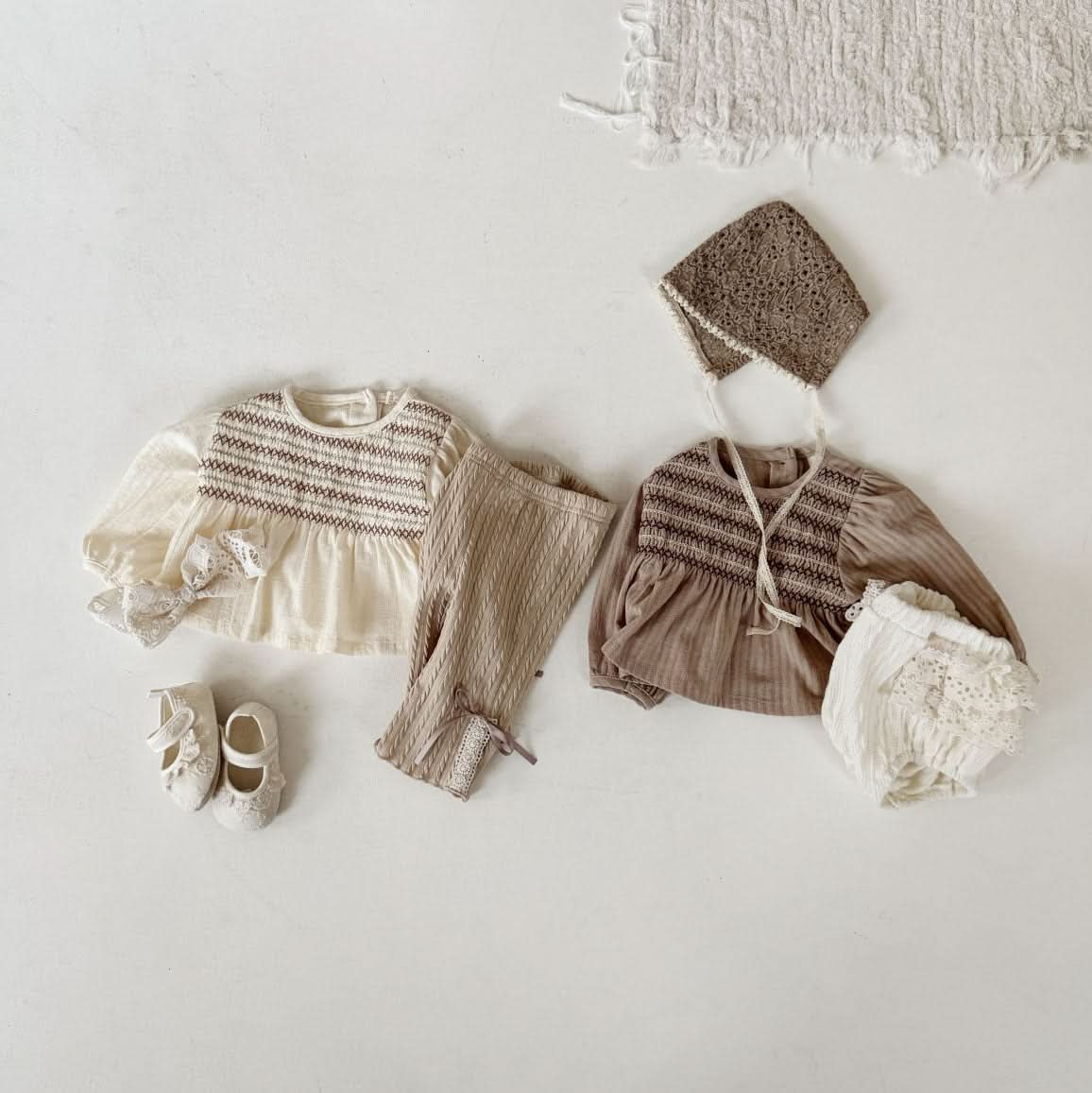 Baby S25 Smocked Long Sleeve Top (3 - 18m) - 2 Colors kids outfit