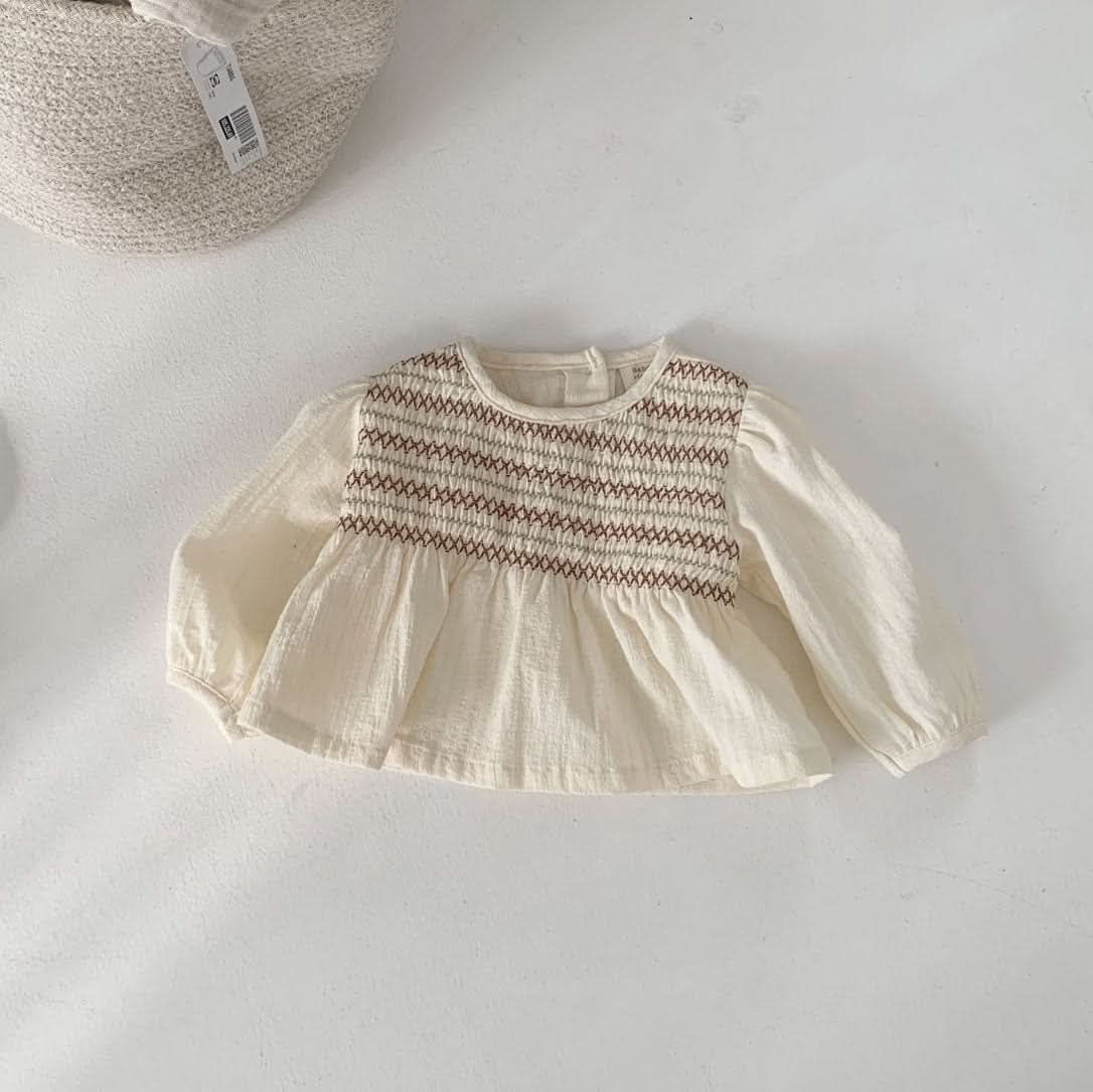 Baby S25 Smocked Long Sleeve Top (3 - 18m) - 2 Colors kids outfit