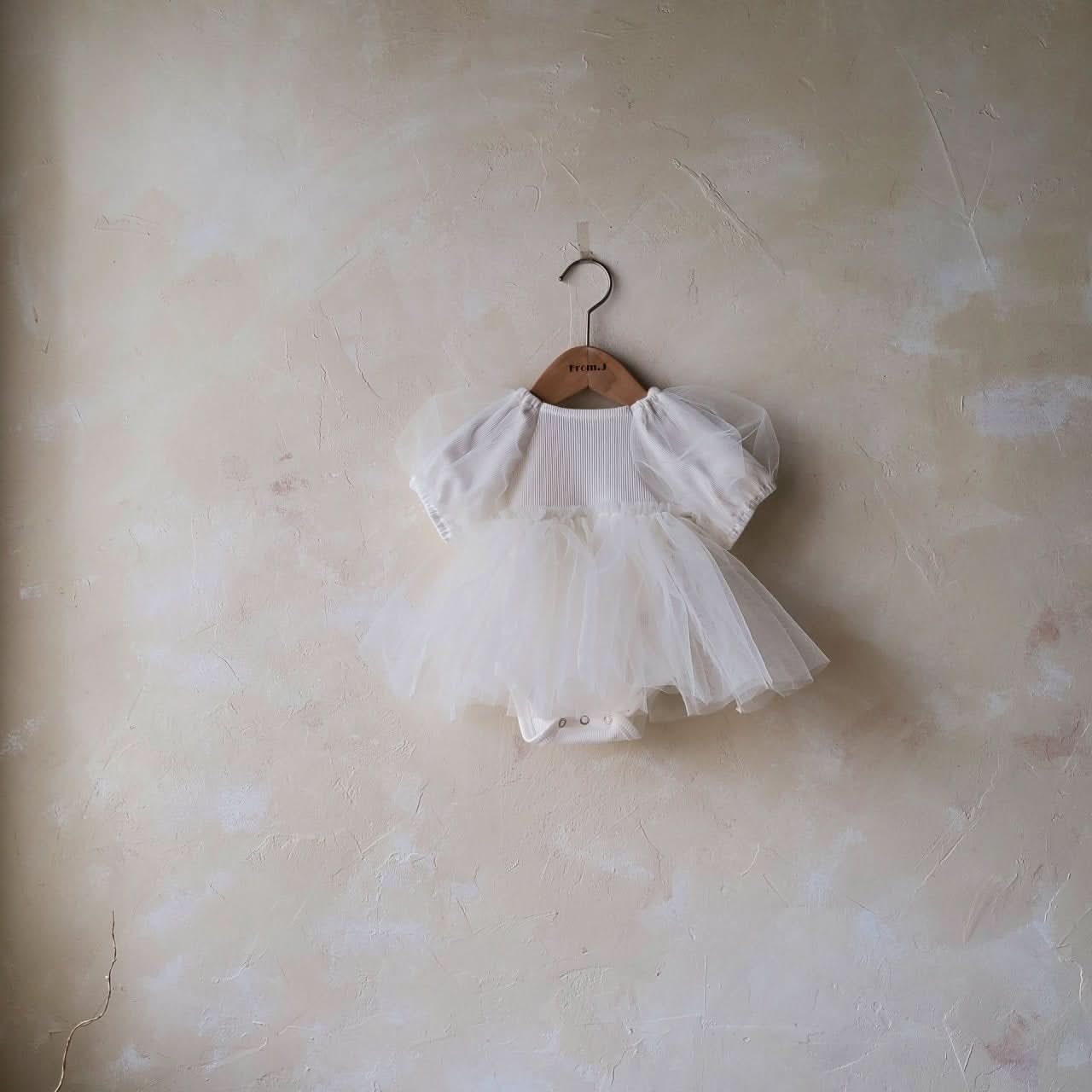 Baby Short Puff Sleeve Tutu Dress Romper (3 - 18m) - Snow kids outfit