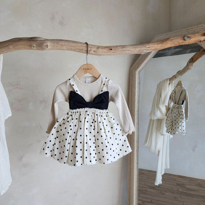 Baby Sleeveless Bow Dress Romper (3 - 18m) - 2 Colors kids outfit