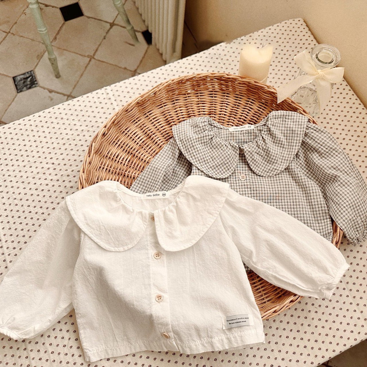 Baby SP26 Big Collar Shirt (3 - 24m) - 2 Colors kids outfit