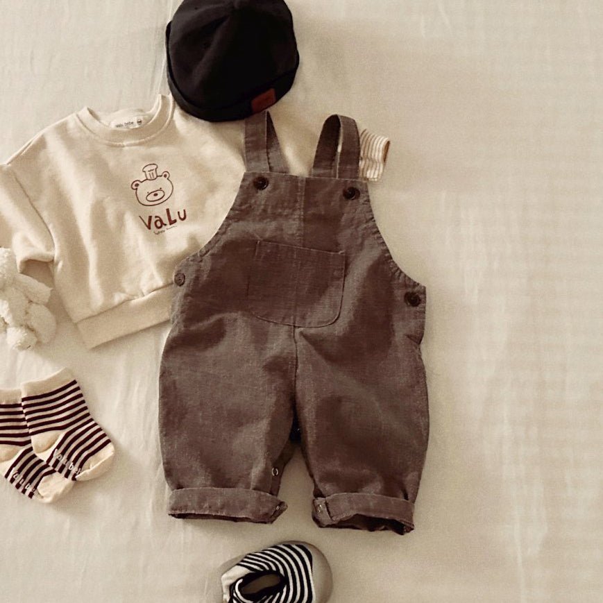 Baby SP26 Kangaroo Pocket Overalls (3 - 18m) - 4 Colors kids outfit