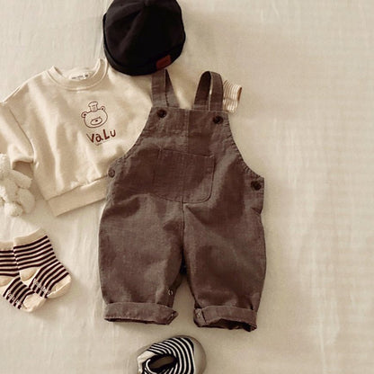Baby SP26 Kangaroo Pocket Overalls (3 - 18m) - 4 Colors kids outfit