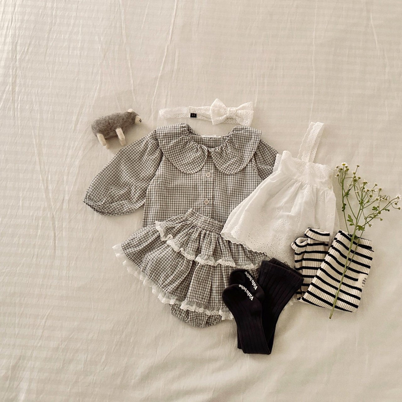 Baby SP26 Ruffle Lace Trim Bloomer Skirt (3 - 18m) - 2 Colors kids outfit