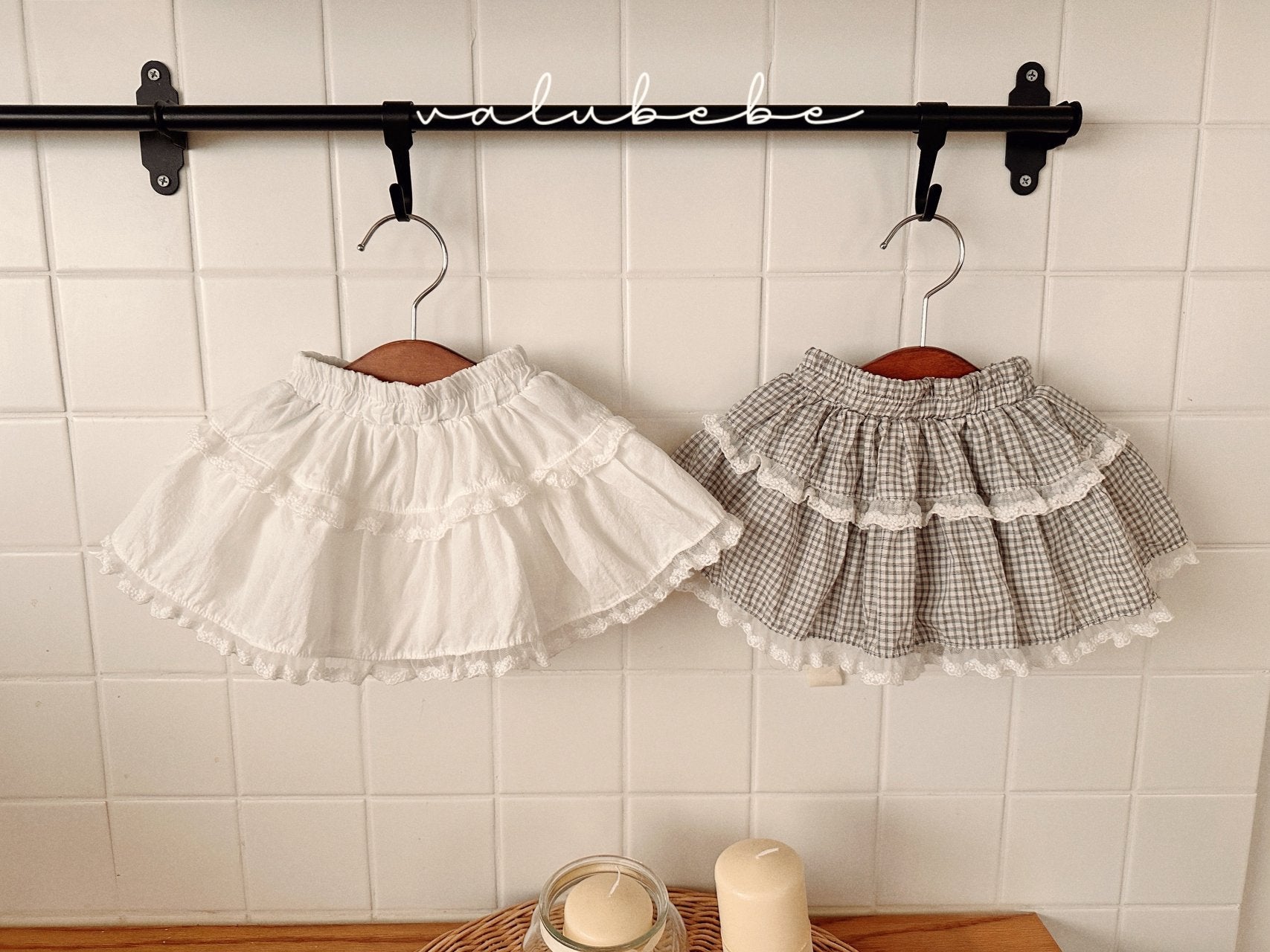 Baby SP26 Ruffle Lace Trim Bloomer Skirt (3 - 18m) - 2 Colors kids outfit