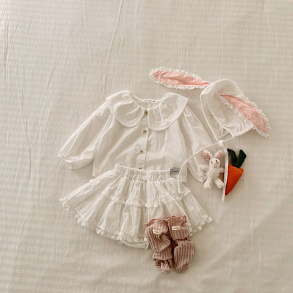 Baby SP26 Ruffle Lace Trim Bloomer Skirt (3 - 18m) - 2 Colors kids outfit