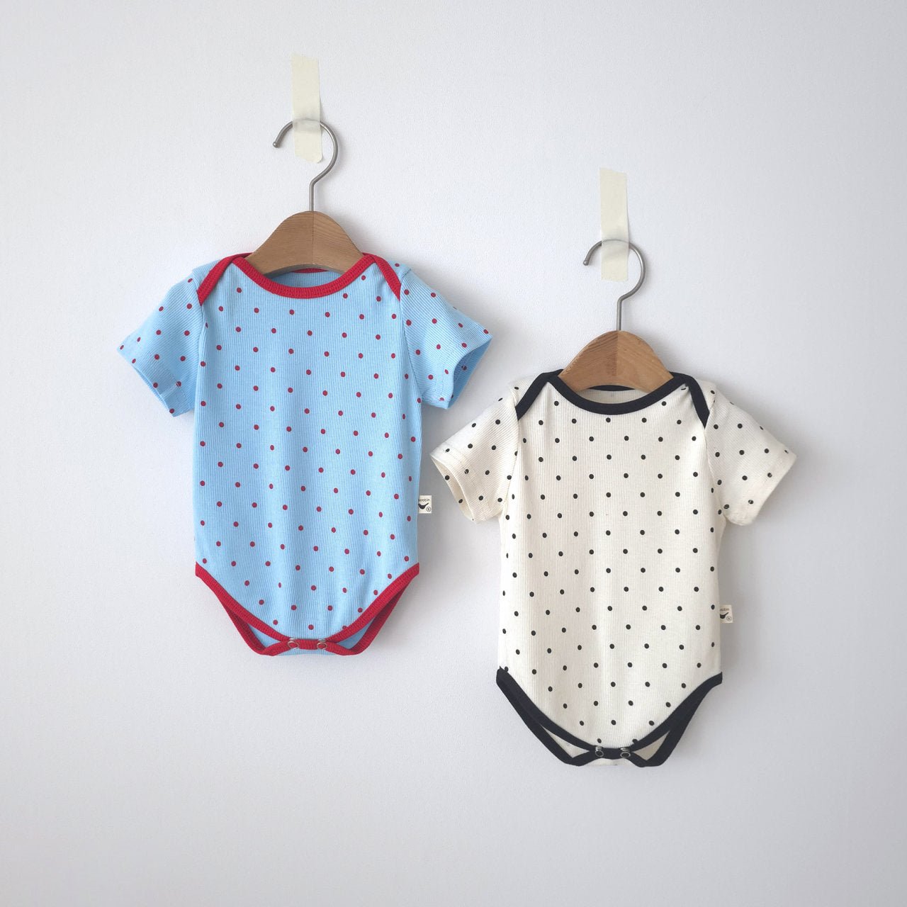 Baby SS26 Polka Dot Ribbed Short Sleeve Romper (3m~12m) - 2 Colors - AT NOON STORE